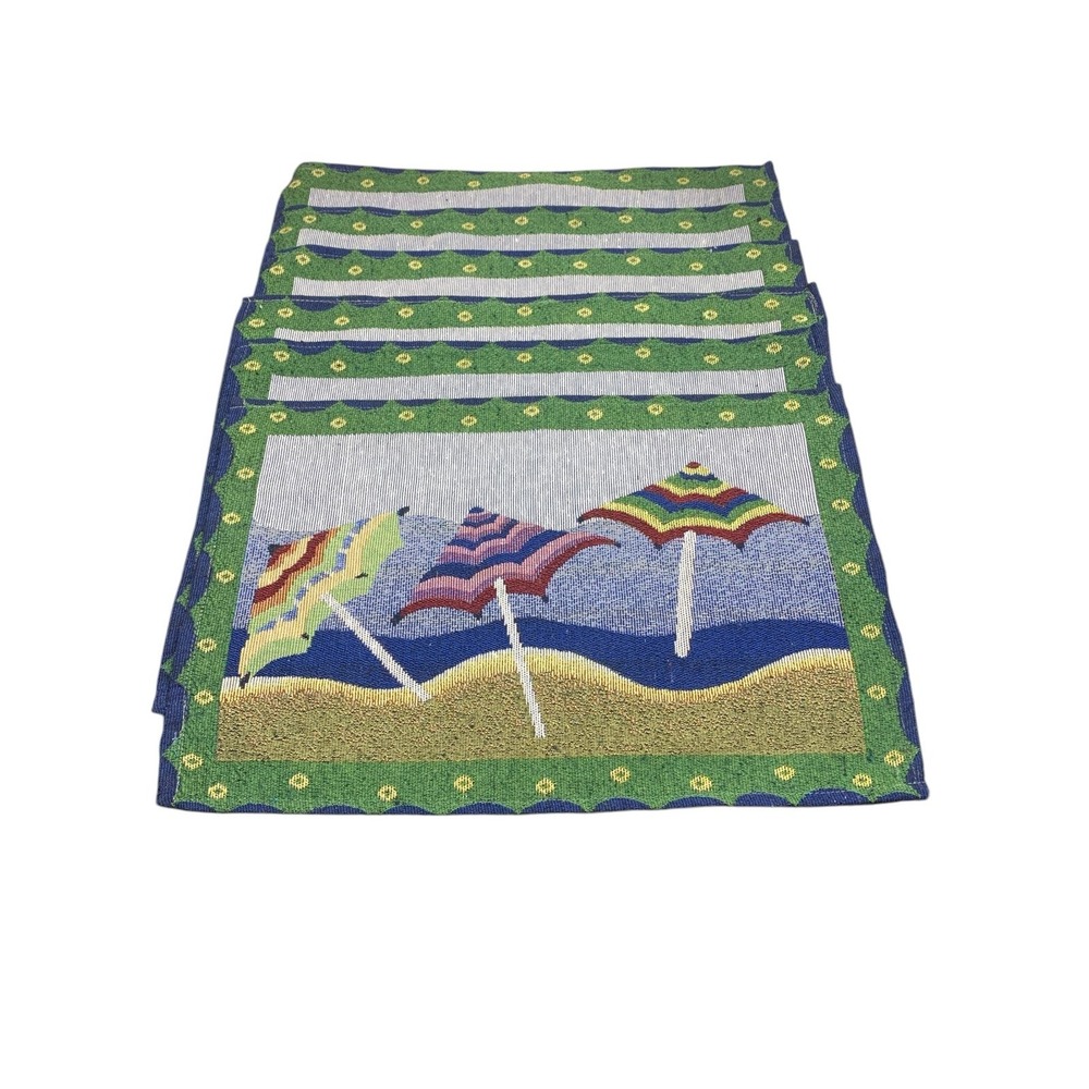Vintage tapestry beach theme place mat set of 6